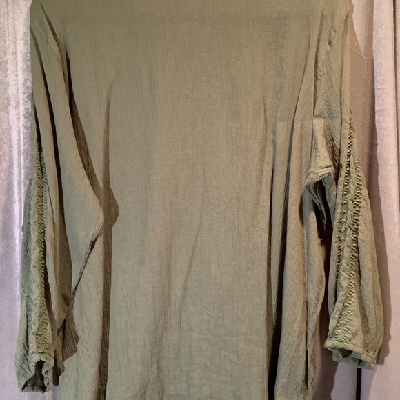 Lauren Jeans Co. Cotton Army Green embroidered Tunic Size XL - Picture 4 of 4